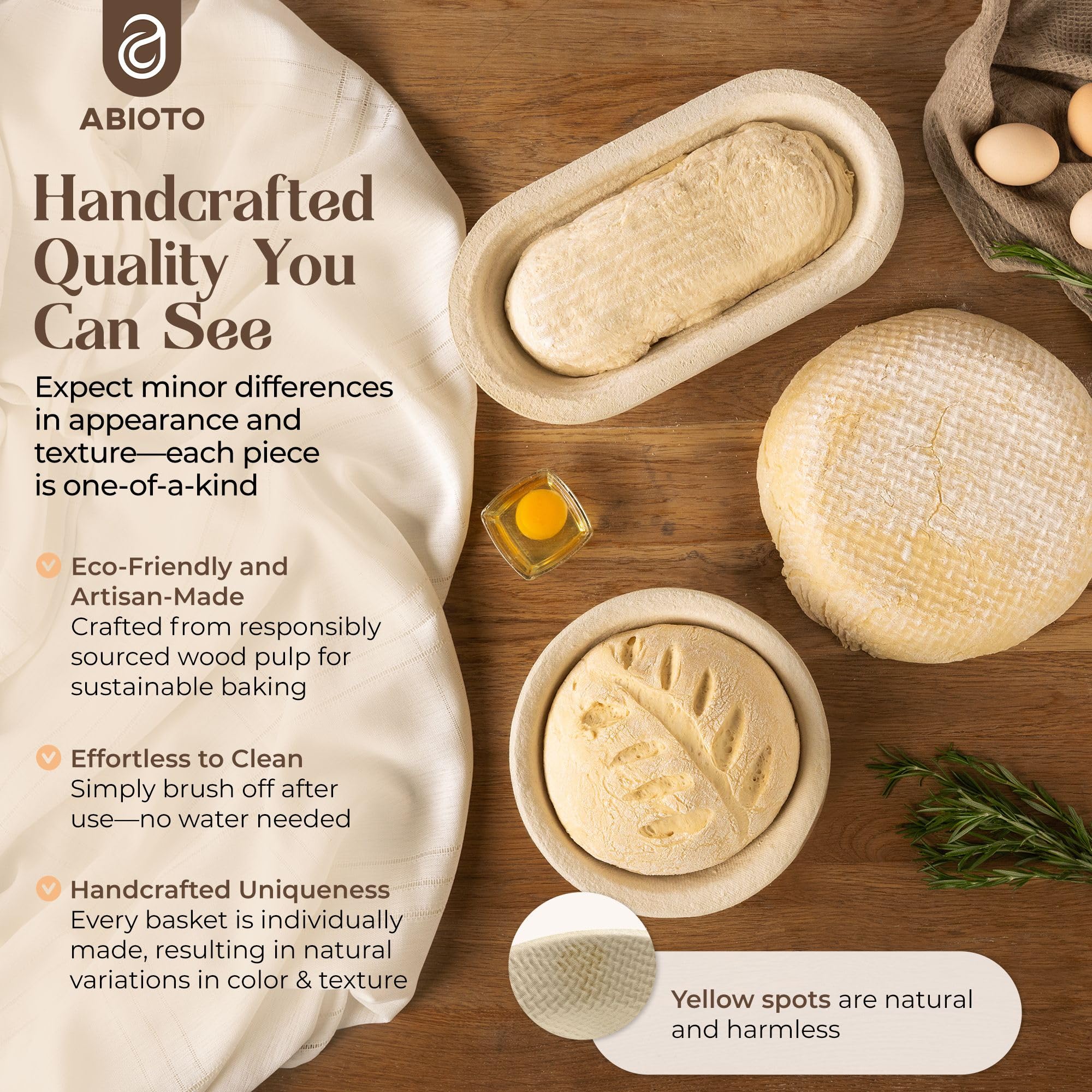 ABIOTO made-in-Germany basket combines craftsmanship with practical bread-proofing benefits.