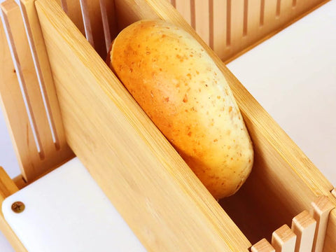 Abioto bread slicer with knife length guide for optimal blade match