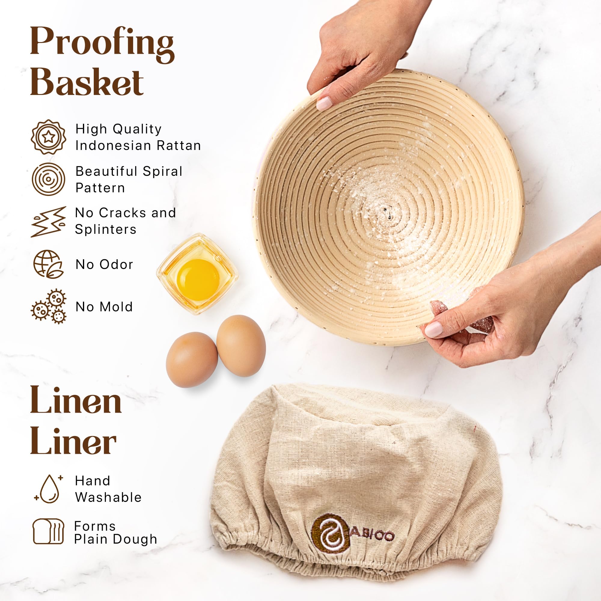 ABIOTO Danish whisk for smooth mixing and lump-free dough