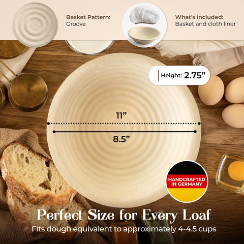 ABIOTO grooved pattern bread proofing basket shapes with texture