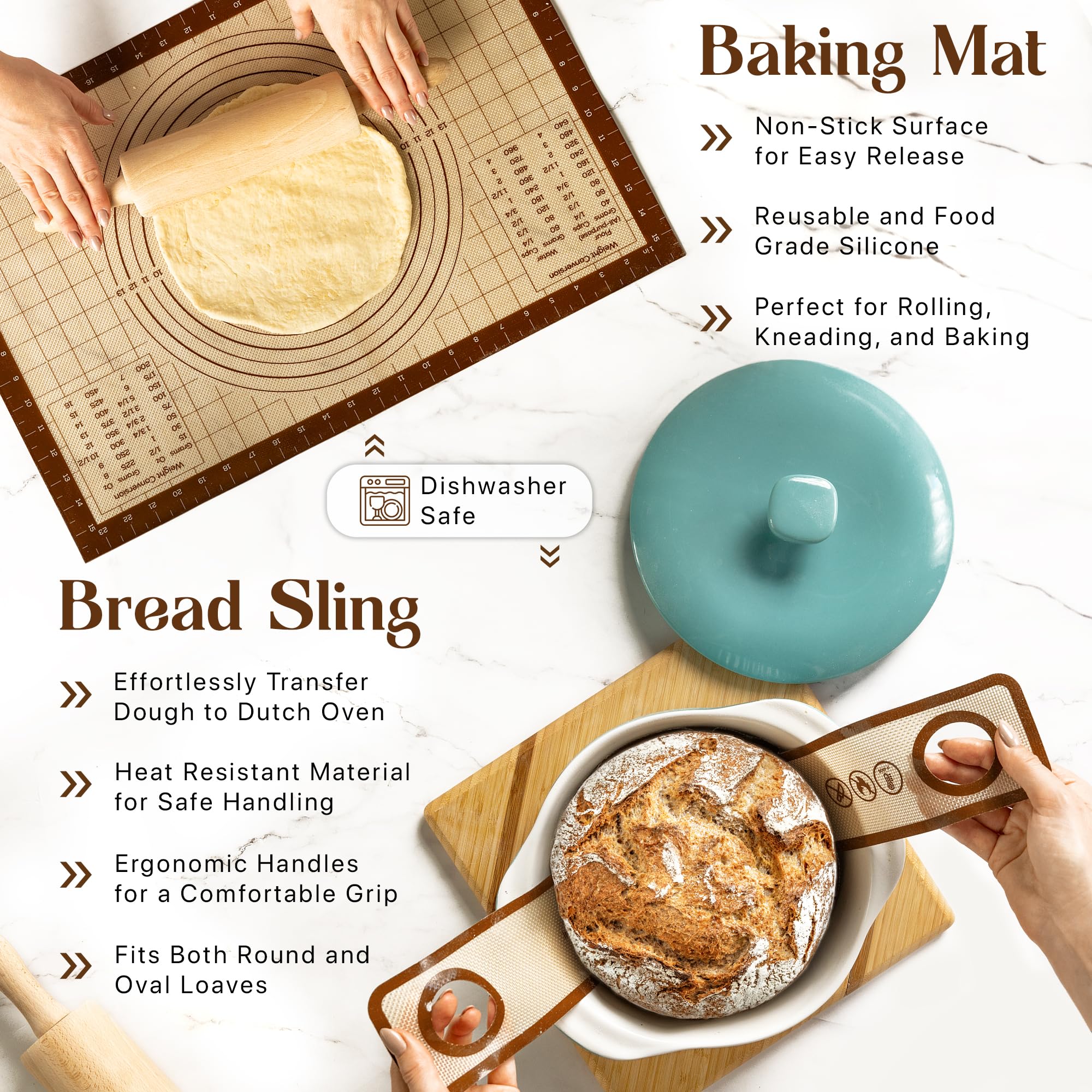 ABIOTO scrapers enable clean transfers and precise dough handling.