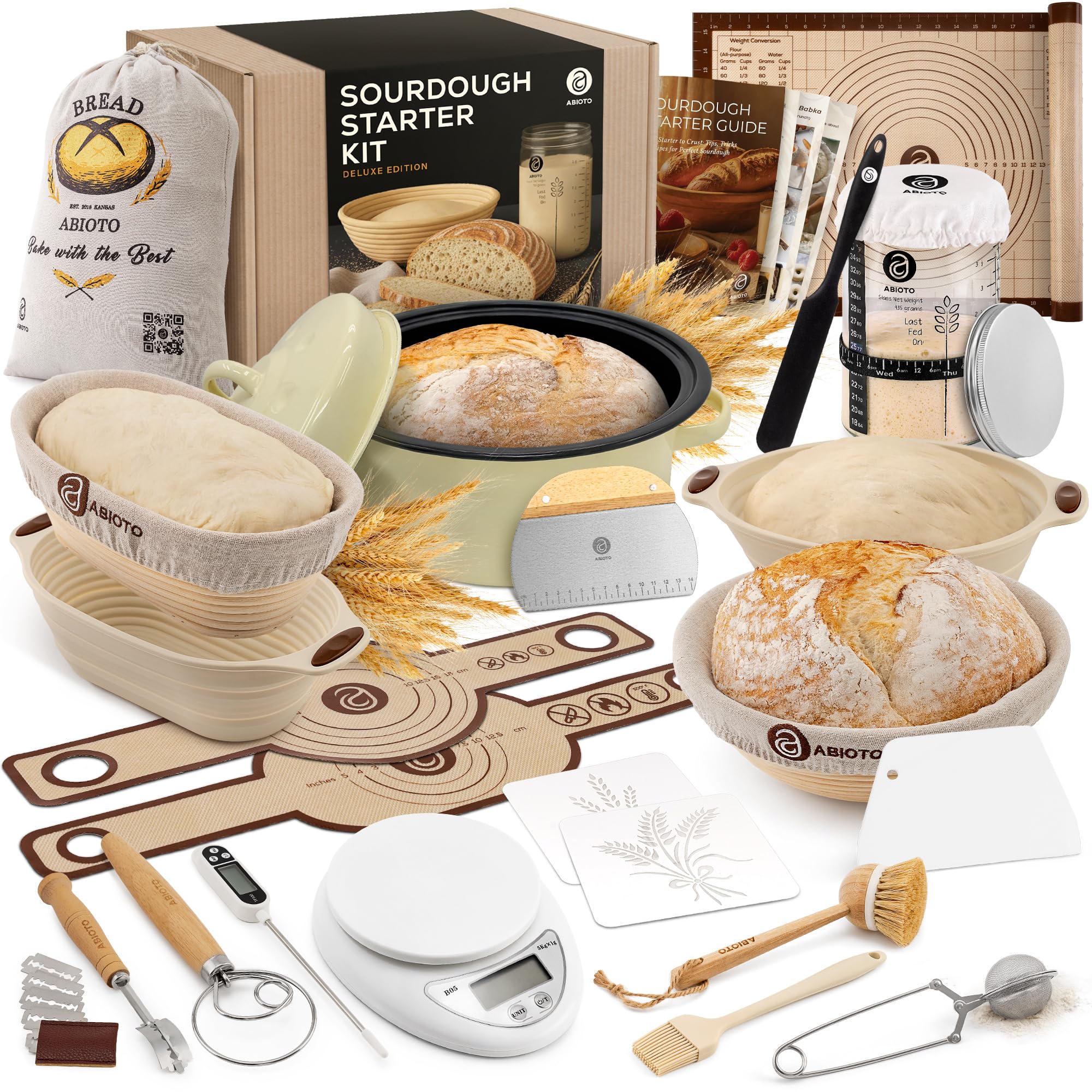 Abioto Sourdough Starter Kit with Dutch oven for even heat and crust