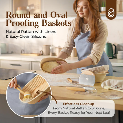 Abioto round proofing basket shaping boules with tension