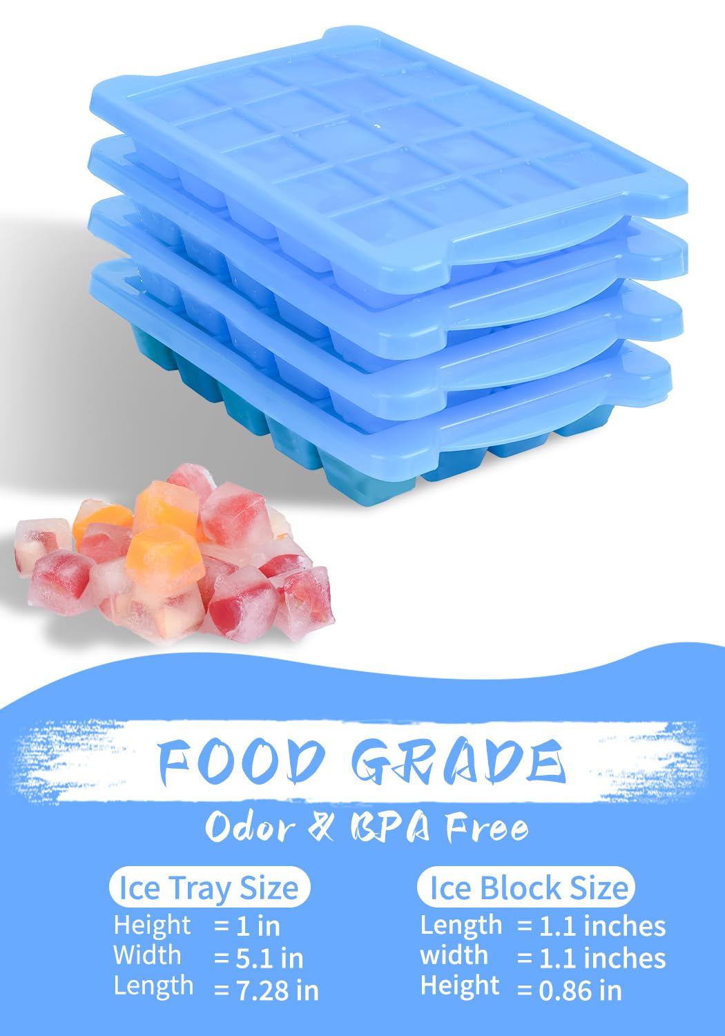 Aibirui stackable ice tray in a compact mini-fridge fits neatly