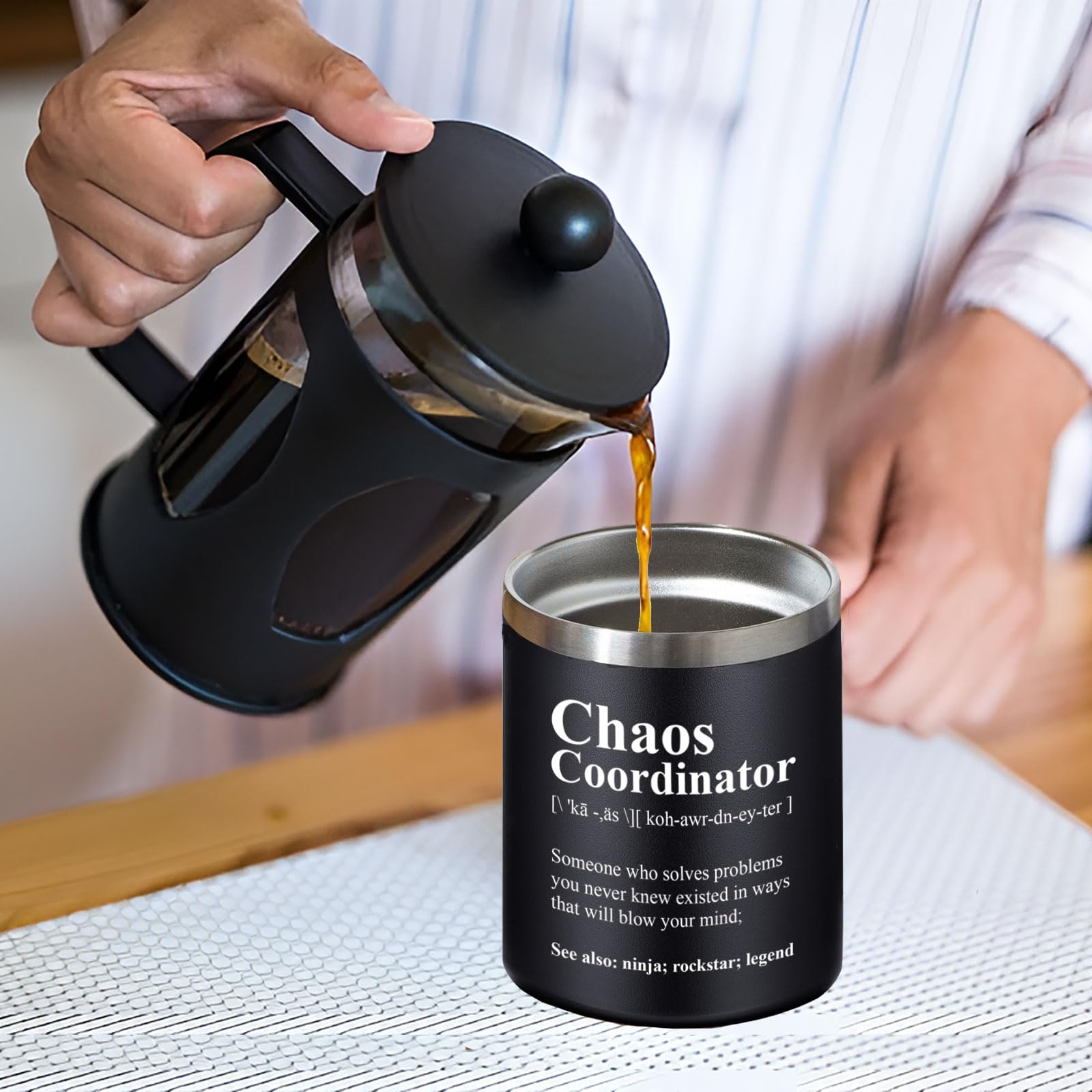 Gift-ready Abledn Chaos Coordinator mug-tumbler packaging for gifting