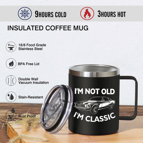 Abledn classic mug top view, sturdy handle for easy grip.