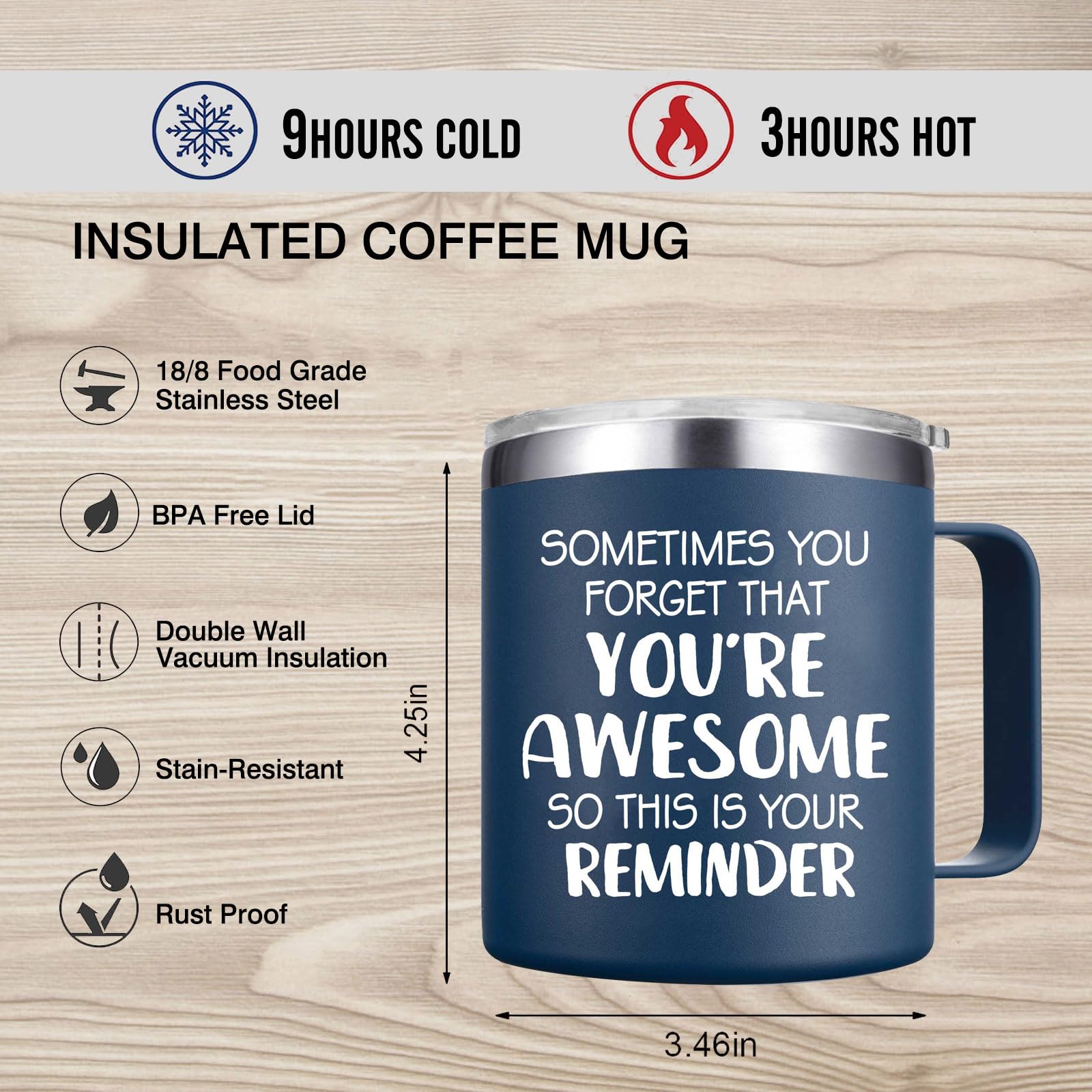 Abledn premium stainless steel mug durable rust-resistant flavor-safe