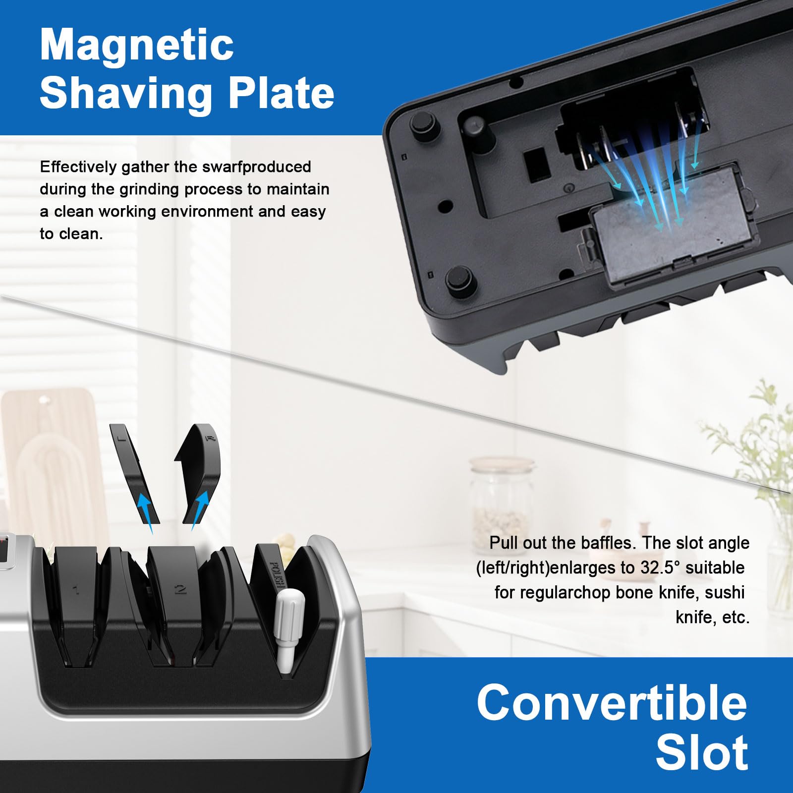 Abledn Upgrade three-speed motor controls for versatile sharpening needs.