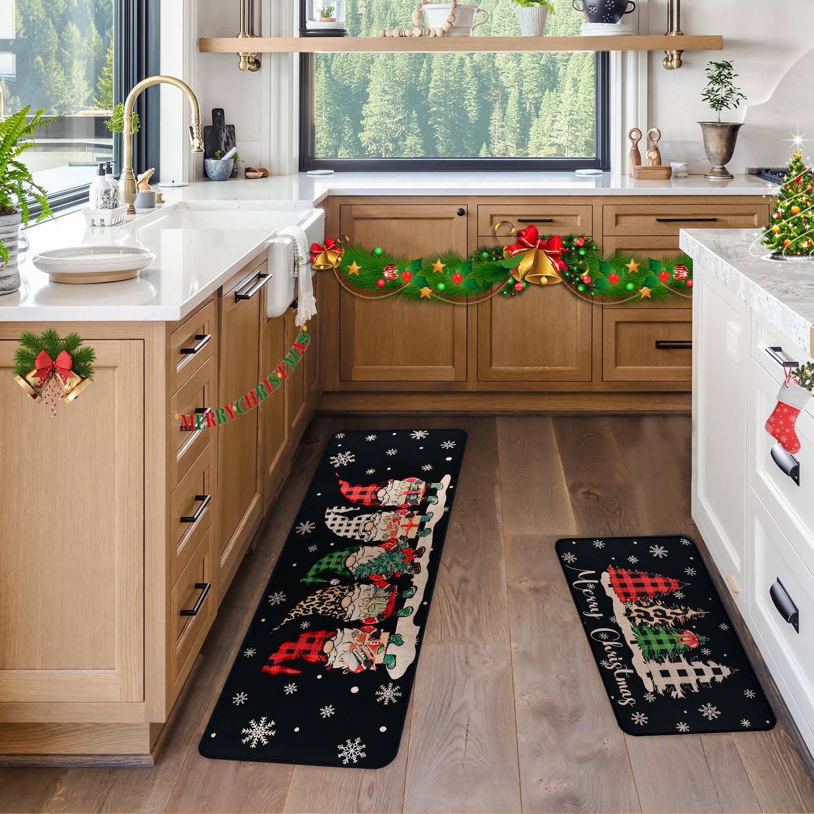 ABONDEVER anti-slip kitchen mat keeps floors safe while cooking and cleaning.
