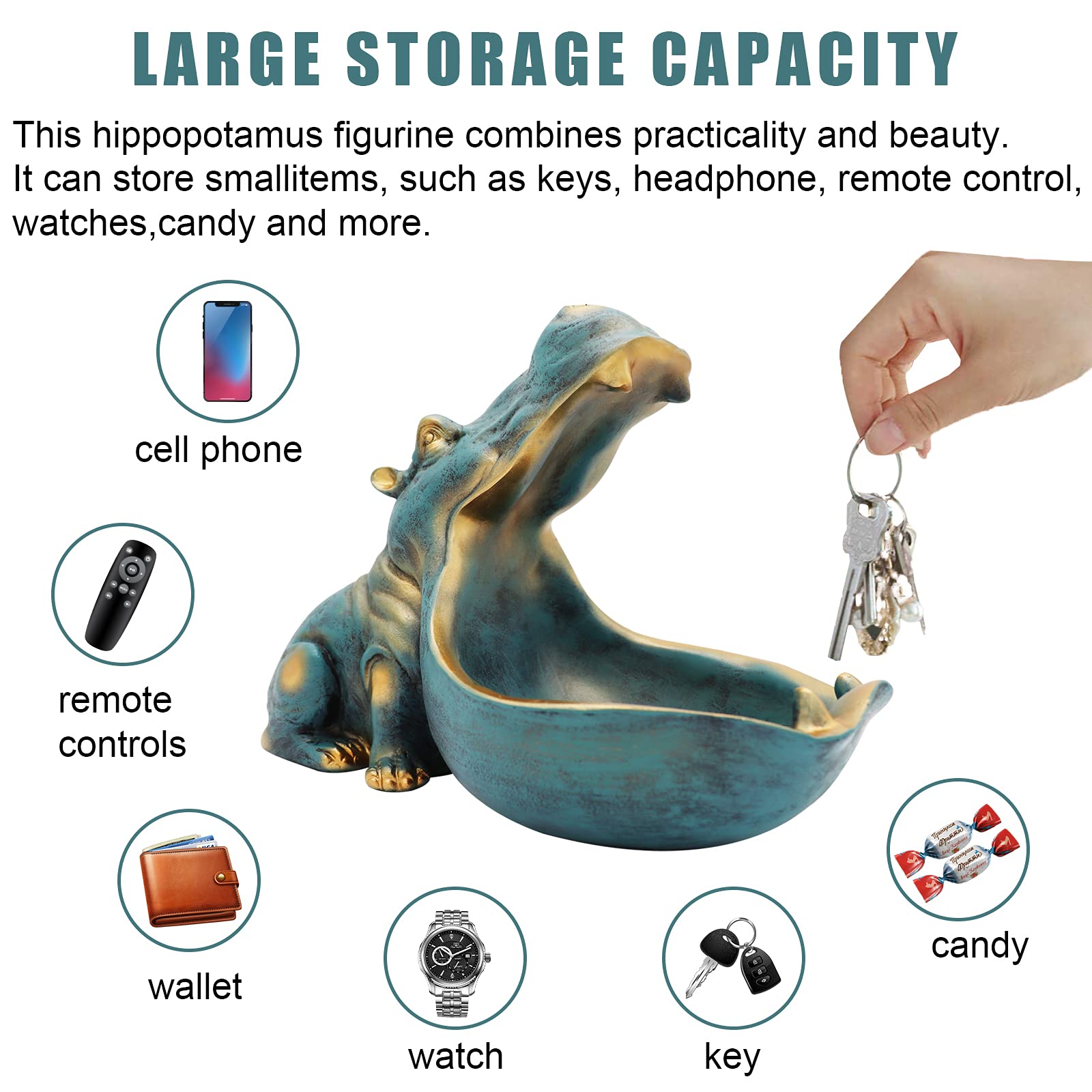 aboxoo hippo key bowl for entryway helps organize essentials