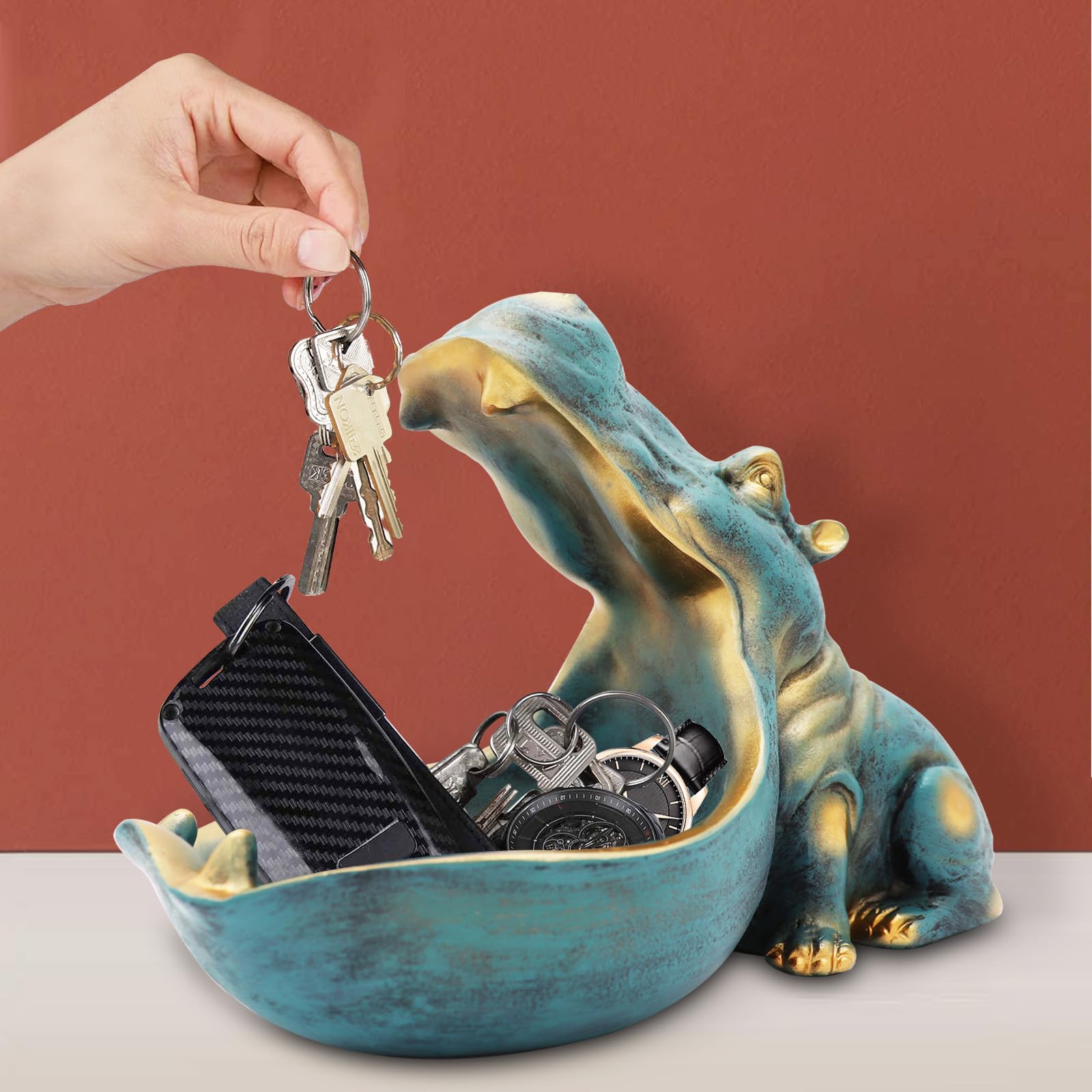 aboxoo hippo storage bowl offers large capacity for remotes and accessories