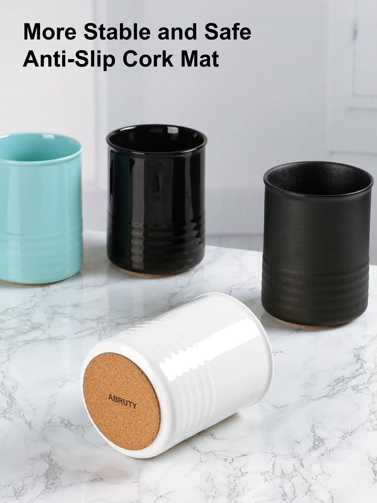 ABRUTY dishwasher-safe ceramic holder for quick kitchen cleanup