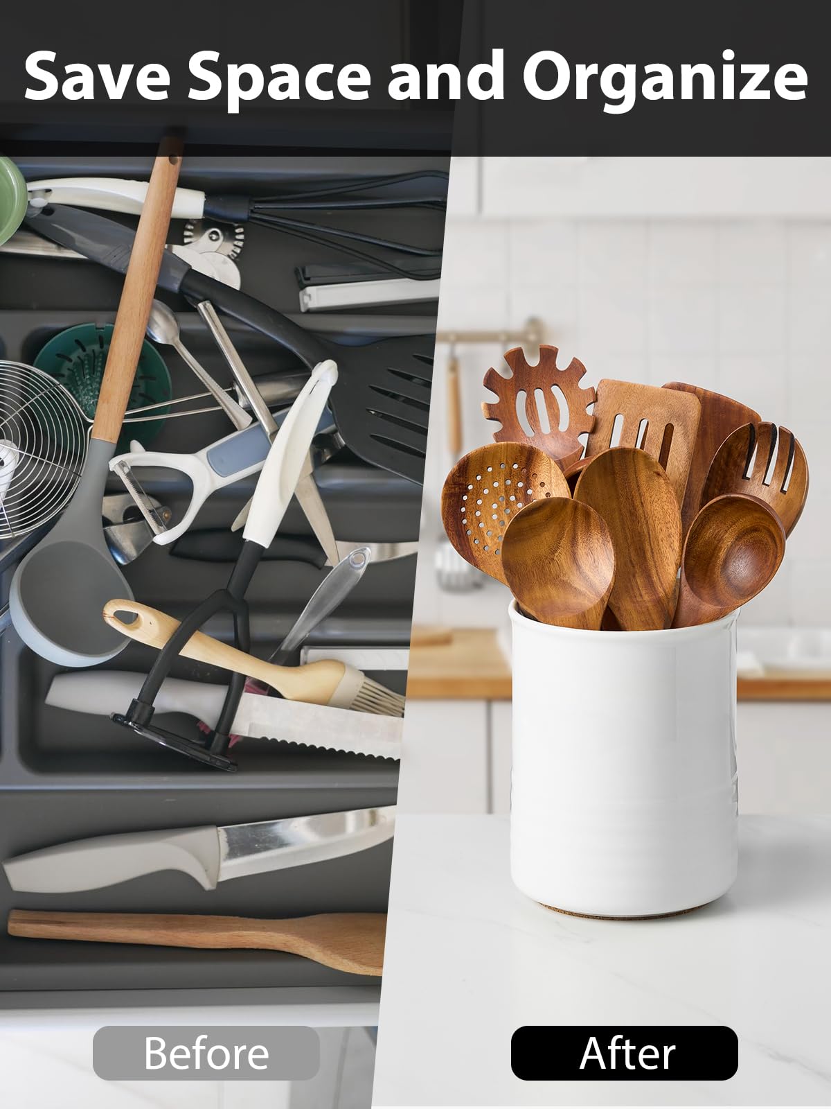 ABRUTY white ceramic decor complements various kitchen styles