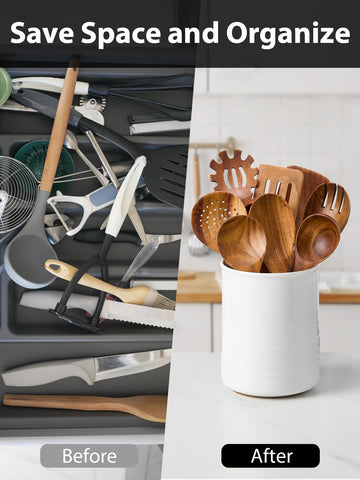 ABRUTY white ceramic decor complements various kitchen styles