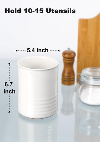 ABRUTY white ceramic crock adds modern farmhouse style to the counter