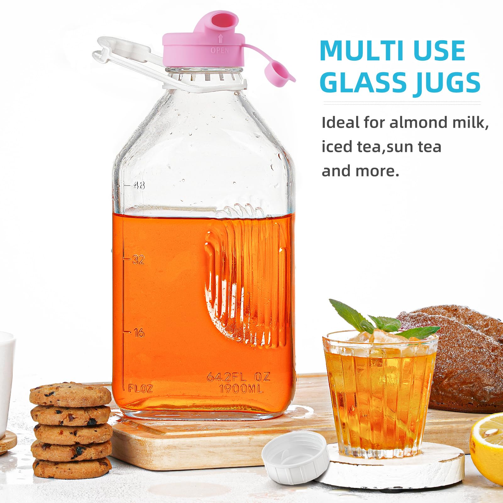 Absovetu fridge-door-friendly glass bottle fits shelves neatly