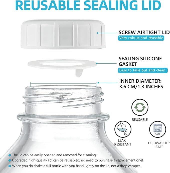 Absovetu glass water bottle fits refrigerator door for compact storage.