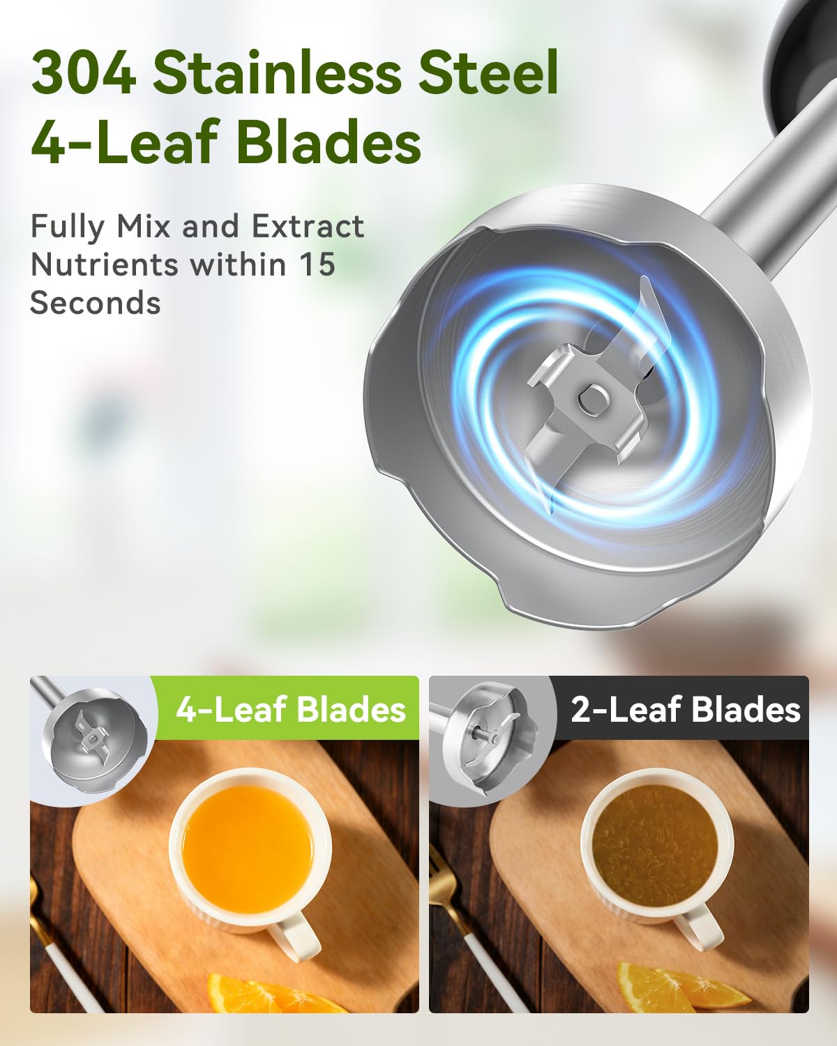 Abuler attachments with emulsifier blade for creamy dressings and sauces.