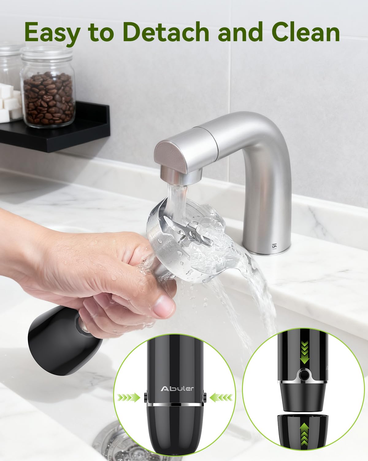 Abuler ergonomic non-slip handle offers steady control.