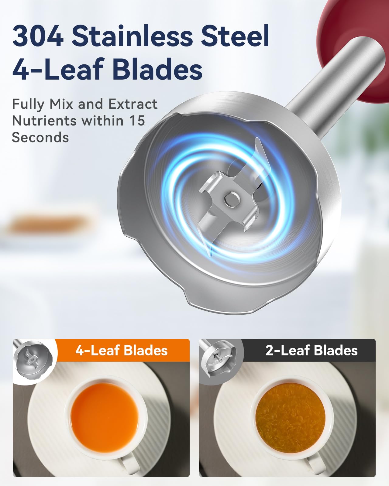 Abuler 5-in-1 attachments showing emulsion blender and beakers.