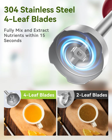 Abuler immersion blender with turbo boost for faster blending