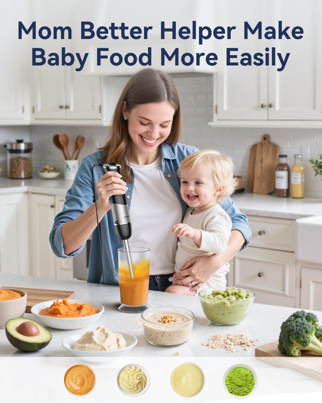 Abuler milk frother delivers creamy foams for drinks.