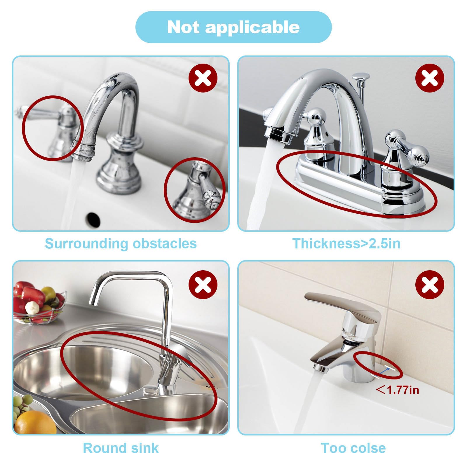 Abulun five-degree-slope faucet mat redirects water for faster drying.