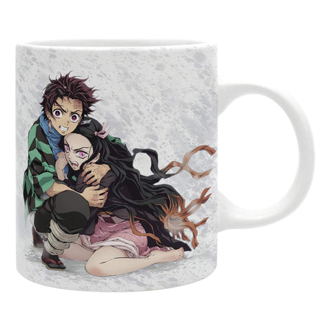 ABYSTYLE Demon Slayer mug front design featuring Tanjiro and Nezuko for daily coffee enjoyment