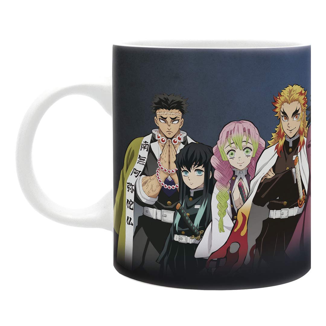 ABYSTYLE Demon Slayer Pillars mug design detail, vibrant motif for anime fans and collectors.