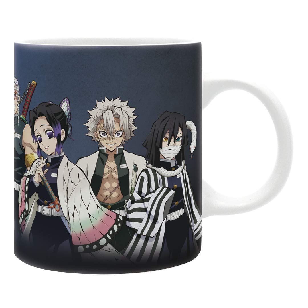 ABYSTYLE Demon Slayer Pillars mug front view, durable ceramic 11 oz for daily coffee.
