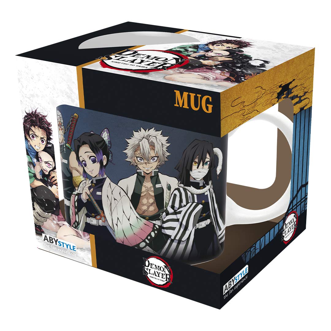 ABYSTYLE Demon Slayer Pillars mug glaze close-up, dishwasher and microwave safe for easy care.