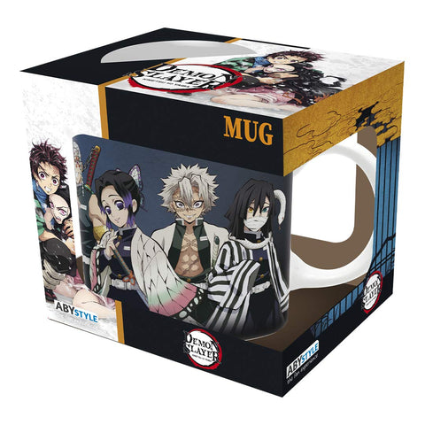 ABYSTYLE Demon Slayer Pillars mug glaze close-up, dishwasher and microwave safe for easy care.
