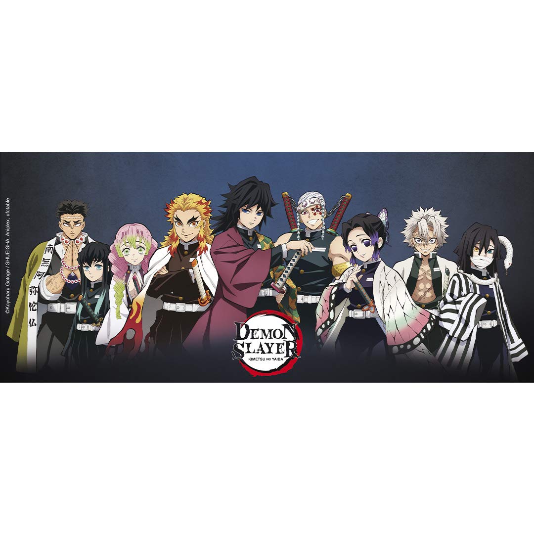 ABYSTYLE Demon Slayer Pillars mug handle view, comfortable grip for warm beverages.