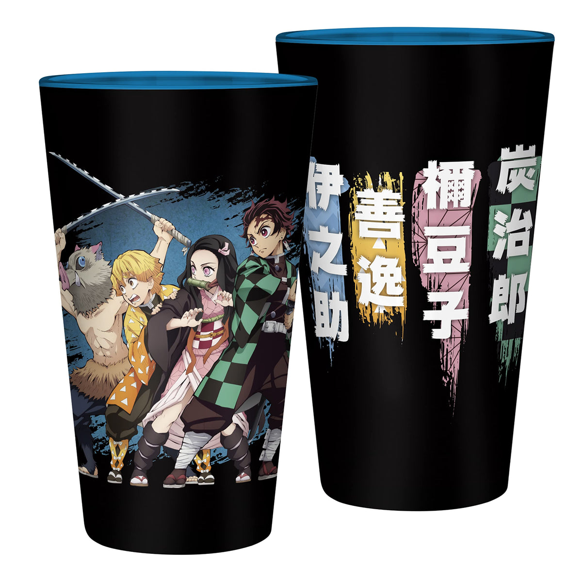 ABYSTYLE Demon Slayer pint glass featuring Tanjiro, ideal for collectible display and cold beverages.
