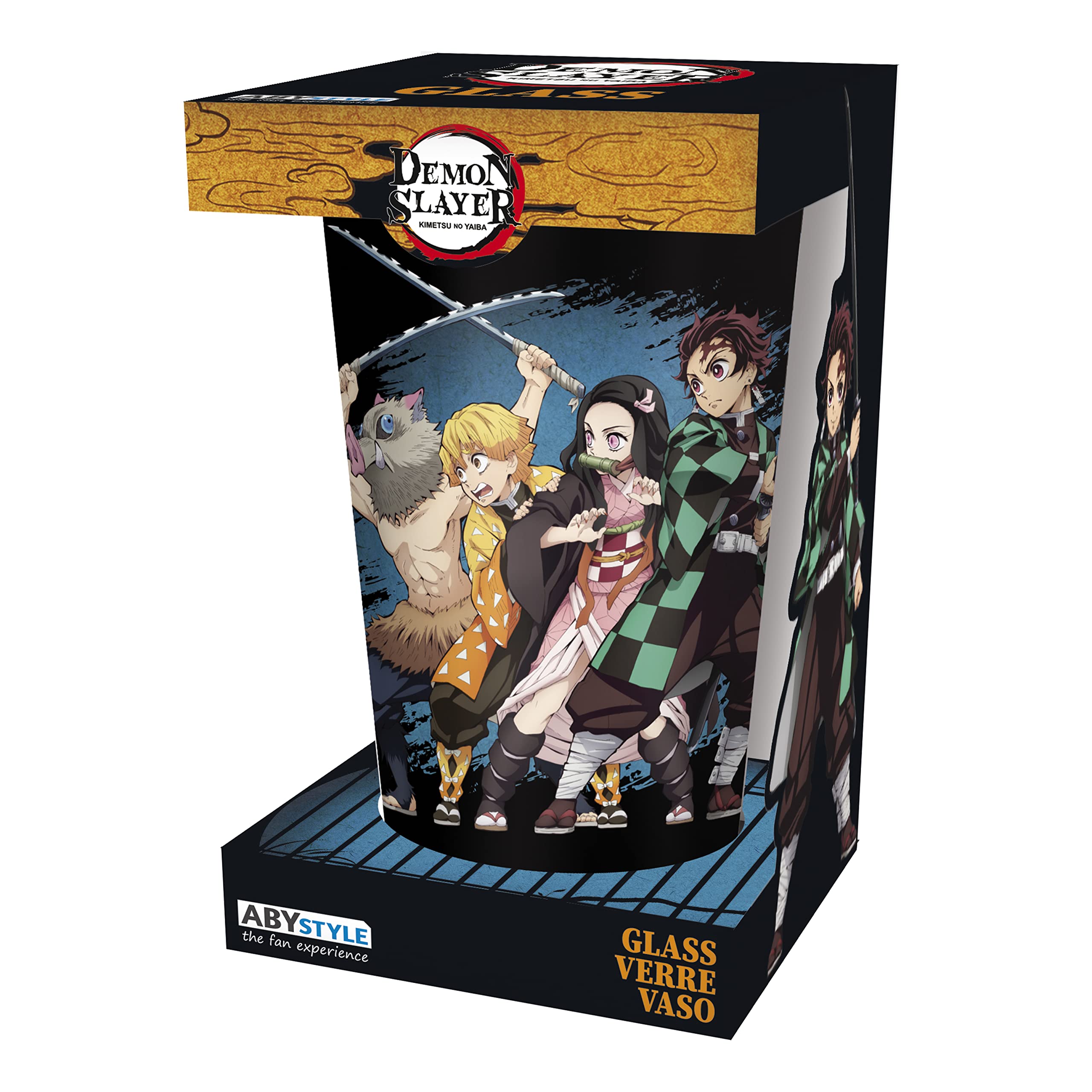 ABYSTYLE Demon Slayer pint glass featuring Zenitsu, suited for everyday use and home display.