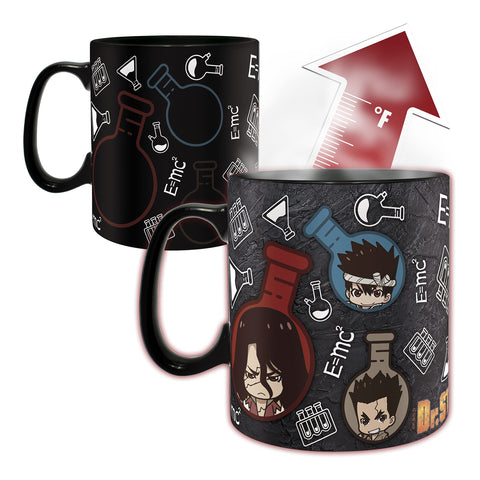 ABYSTYLE Dr. Stone Chibi Formula color-change mug activates art when hot liquid is poured.