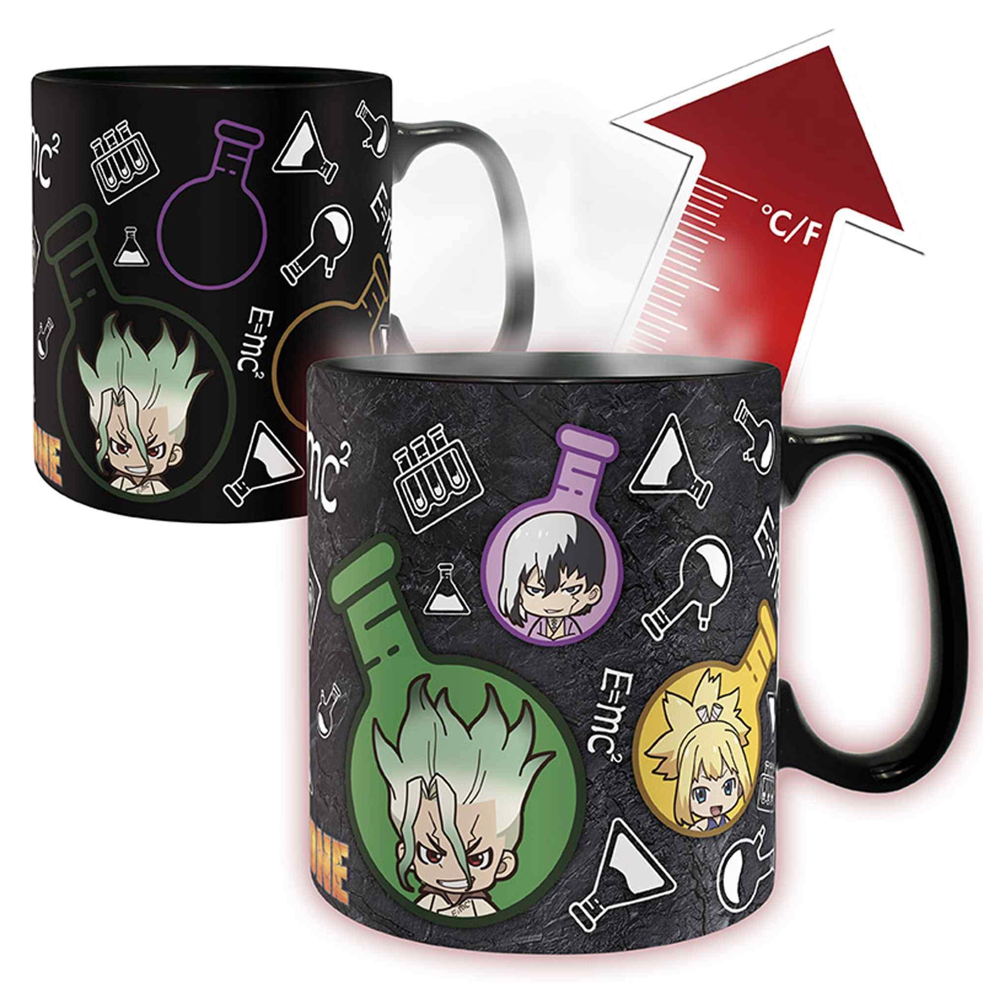 ABYSTYLE Dr Stone heat-change mug reveals artwork when hot.