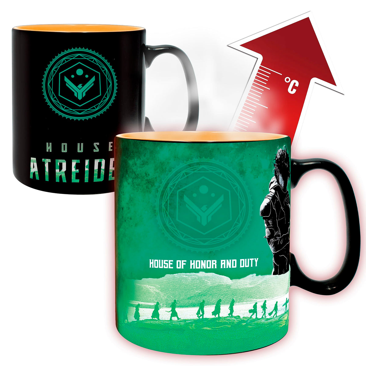 ABYSTYLE Dune heat-change mug front view shows color shift when hot, ideal for coffee rituals