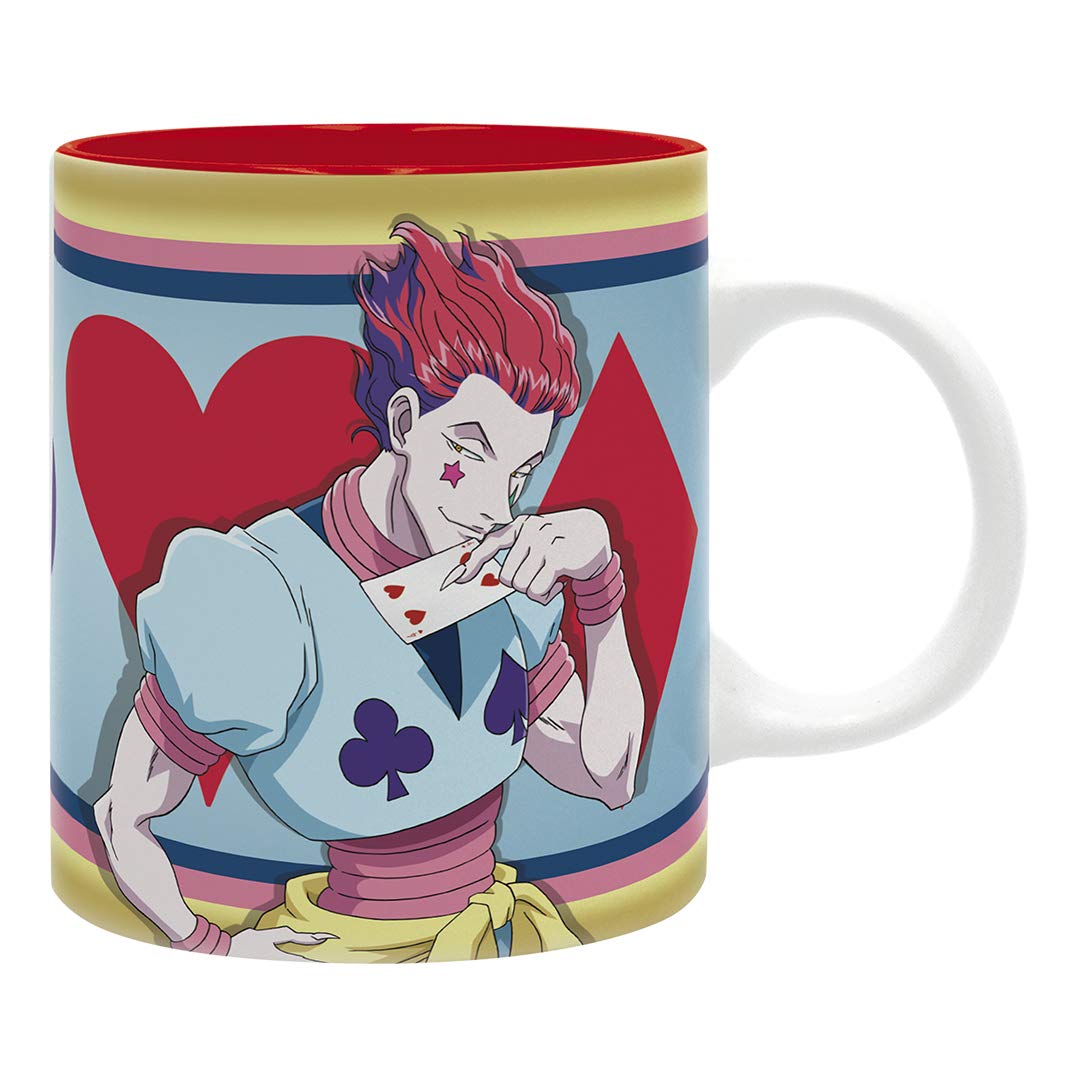 ABYSTYLE Hisoka mug – front view with vibrant Hunter x Hunter artwork for mornings.