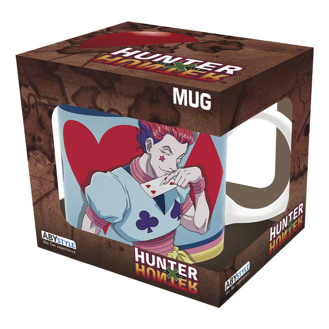 ABYSTYLE Hisoka mug – hero pose art ideal for gifting to fans.