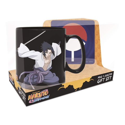 ABYSTYLE Naruto Sasuke heat-change mug—front view for daily coffee rituals.