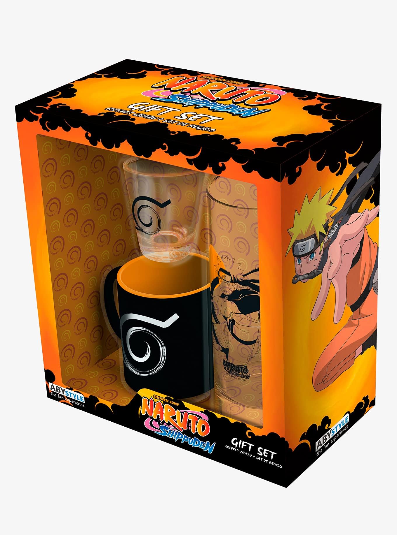 ABYSTYLE Naruto Shippuden drinking glass with bold artwork for everyday use.