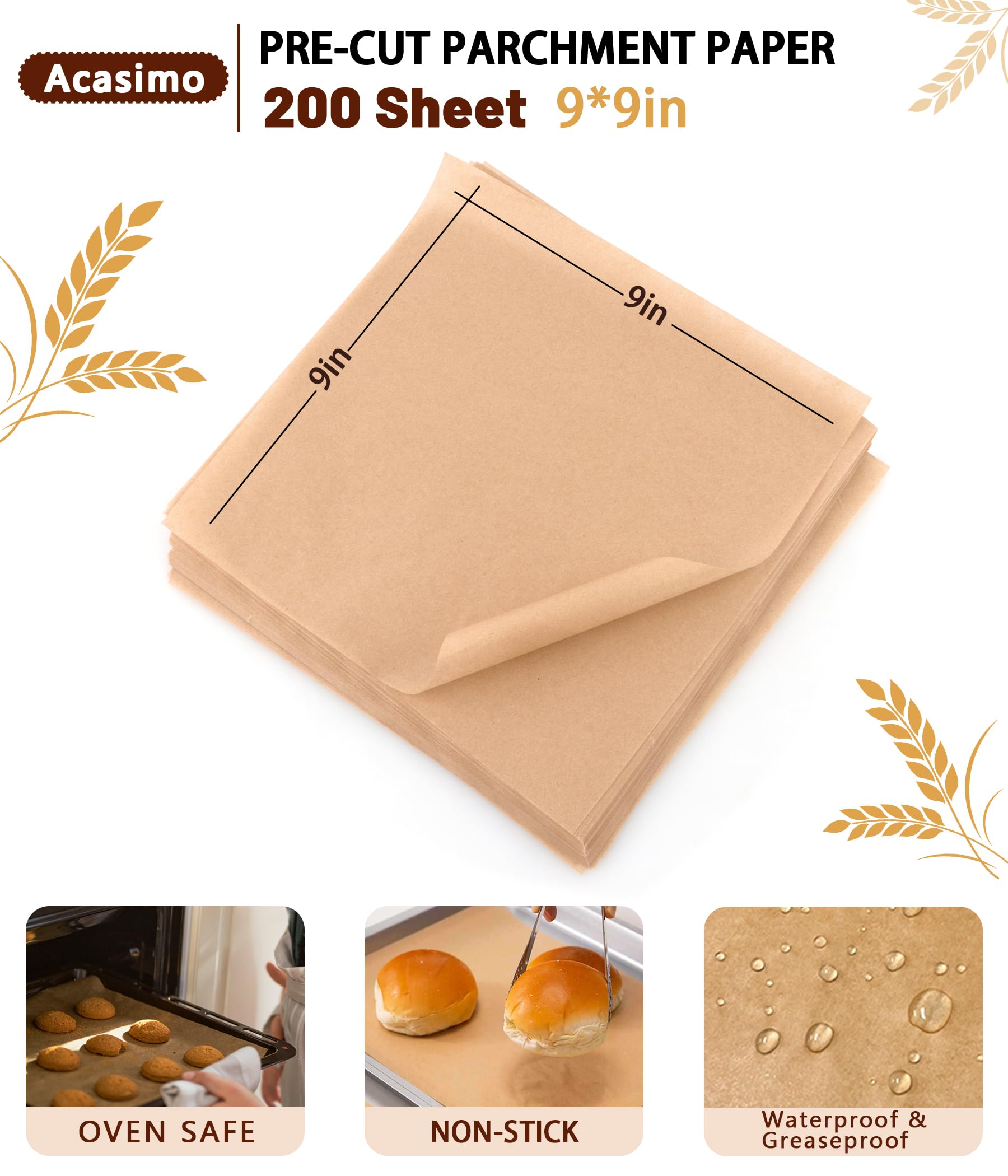 Acasimo baking paper with non-stick coating for easy cleanup after roasting