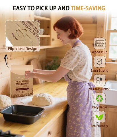 Acasimo multi-use parchment paper for ovens, air fryers, and steamers