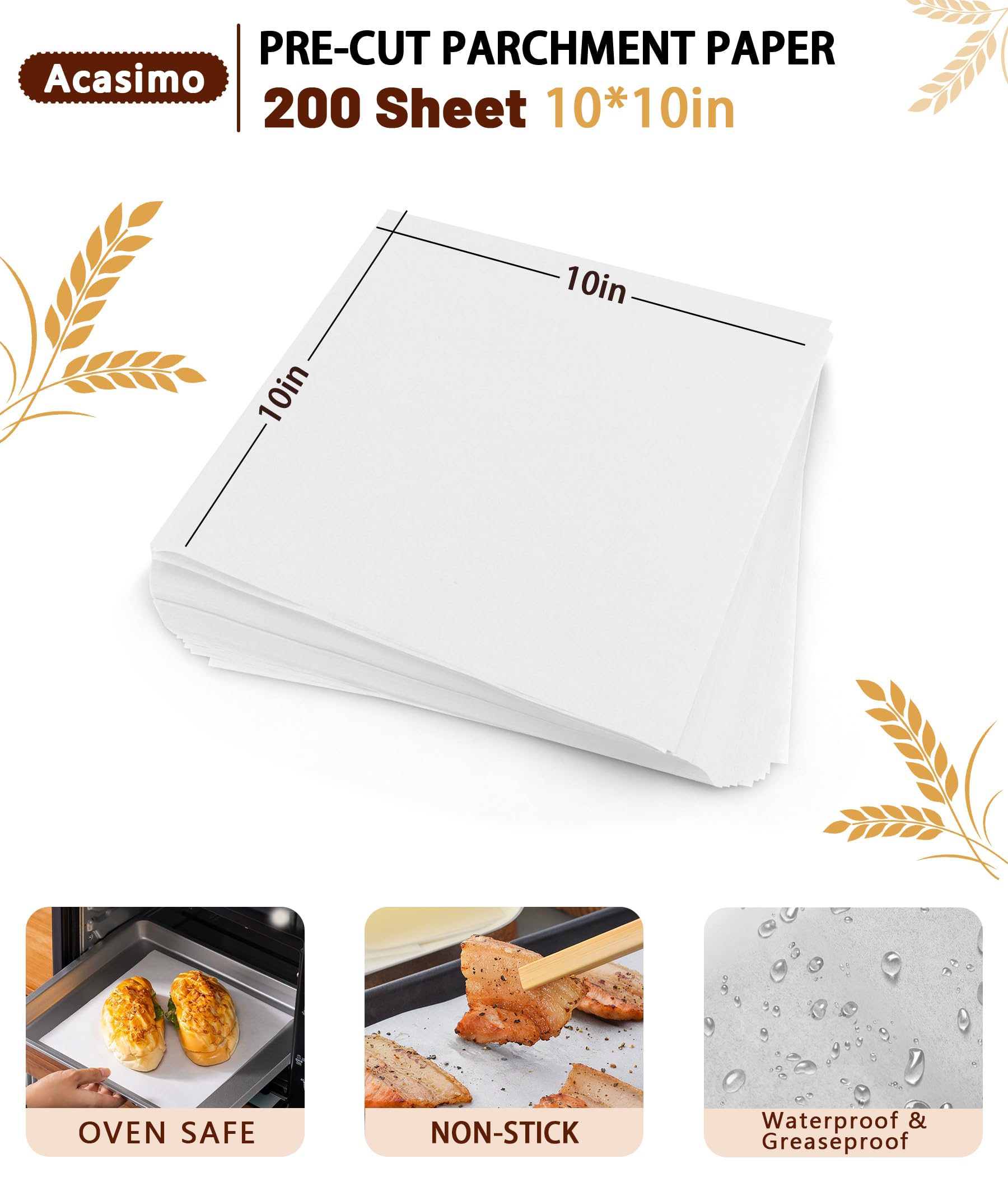 Acasimo parchment nonstick coating for effortless food release and easy cleanup