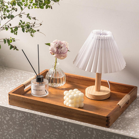 ACBORN acacia tray with rounded corners for a smooth, safe surface