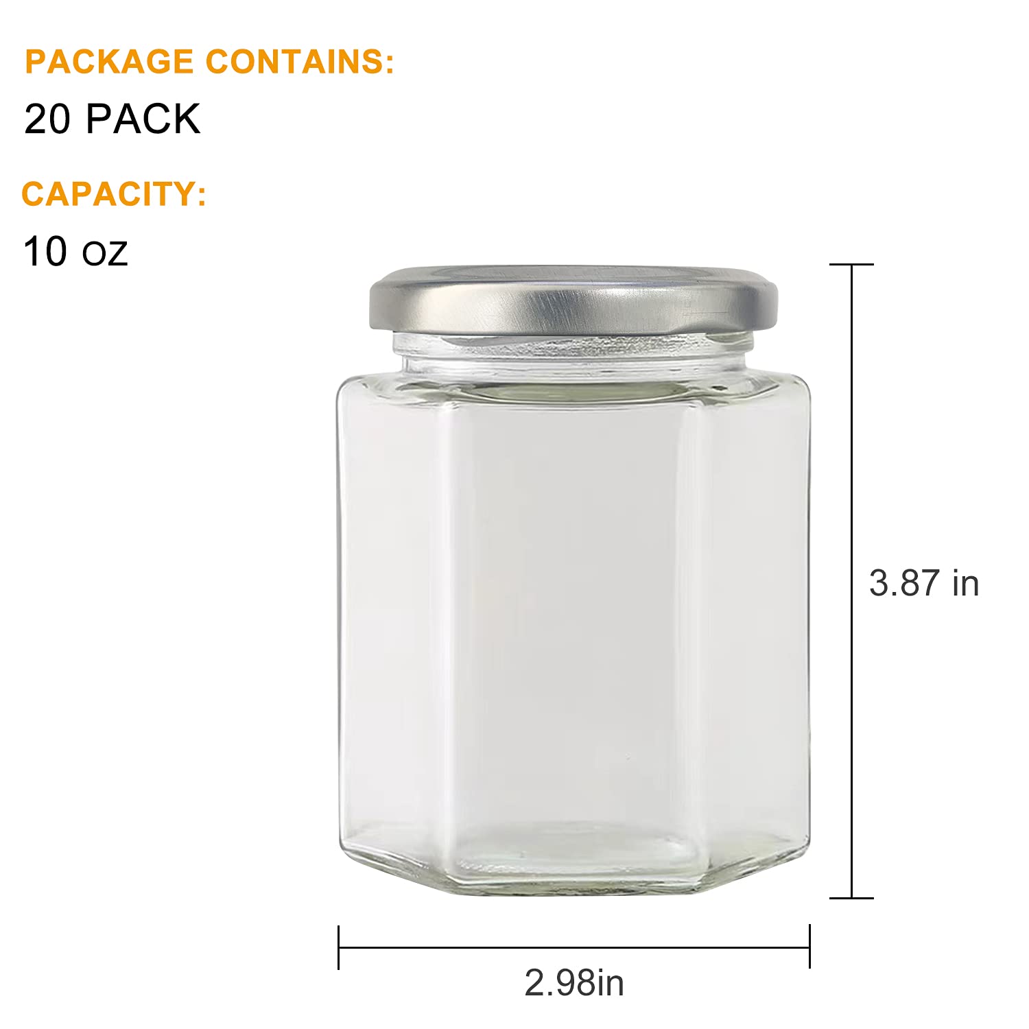 Accguan 20-pack jars in mason-style design for organizing spices or favors.