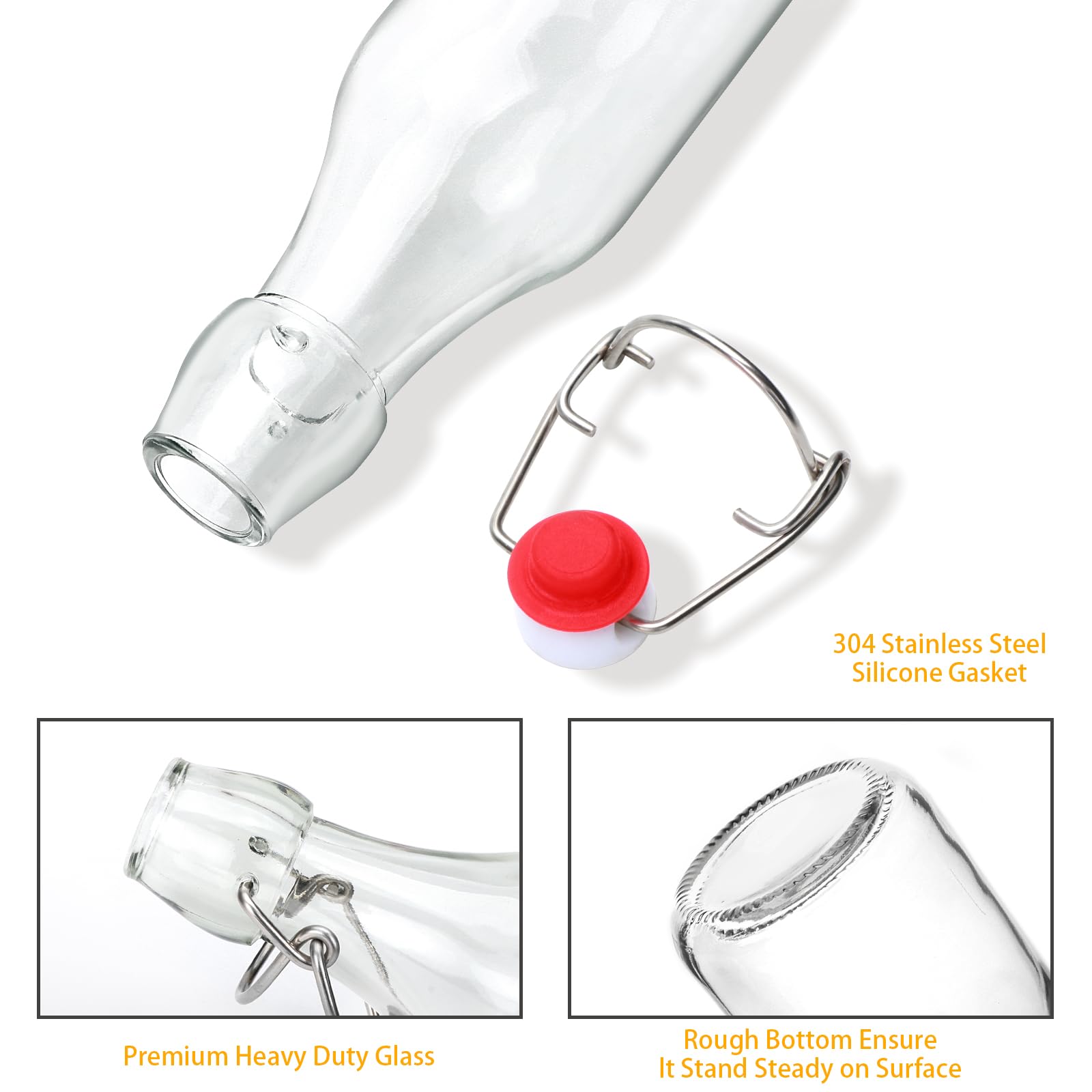 Accguan kombucha fermentation bottle highlights glass clarity and secondary fermentation potential