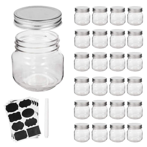 Accguan 8oz mason jars with silver lids, 24-pack, ideal for pantry storage