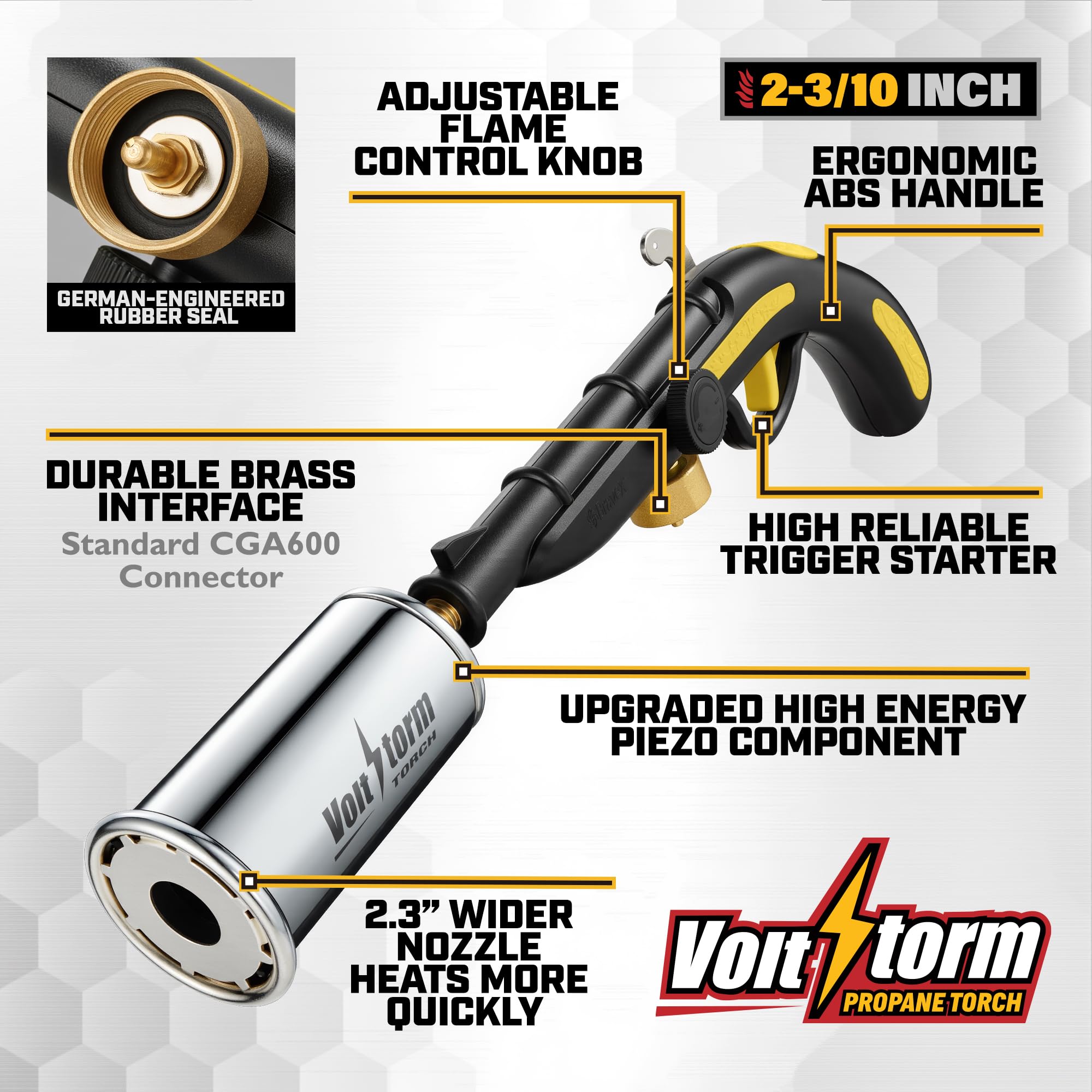 ACCUCRAFT Voltstorm safety nozzle with lock helps prevent accidents